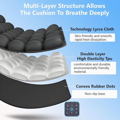 Travel Cushion, Comfortable 3D Air Cell Seat Cushion, Portable and Adjustable Air Inflatable Pressure Relief Seat Cushion for Car,Office Chair,Wheelchair and Tailbone Pain Relief in Saudi Arabia