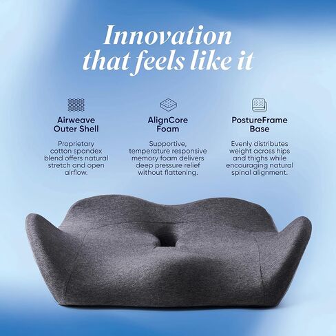 وسادة مقعد مريحة متقدمة من OneCushion لكرسي المكتب مع إسفنجة متينة لراحة طوال اليوم، ودعم وضعية الجسم وتخفيف الضغط للعمل أو الاستخدام المنزلي - فحم منقط in Kuwait