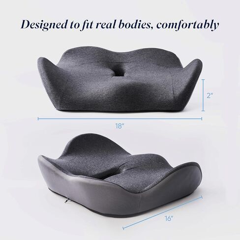 وسادة مقعد مريحة متقدمة من OneCushion لكرسي المكتب مع إسفنجة متينة لراحة طوال اليوم، ودعم وضعية الجسم وتخفيف الضغط للعمل أو الاستخدام المنزلي - فحم منقط in Kuwait