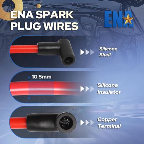 ENA شرارة التوصيل سلك مجموعة 10.5mm V8 استبدال لشيفي HEI SBC بي بي سي 350 383 454 الإلكترونية in Saudi Arabia