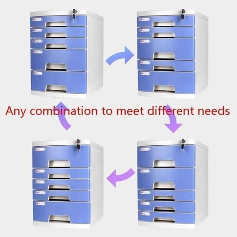 File Cabinets Flat Plasticfile Cabinets Desktop Storage Box Office Furniture Archive Cabinet Large Space Lock High Capacity(6layers) in Saudi Arabia