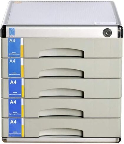 File Cabinets Multi-Layer Flat, Desktop Cabinet Drawer Type Lockable Aluminum Alloy Drawer Manager File Organizer(5-Layers) in Saudi Arabia