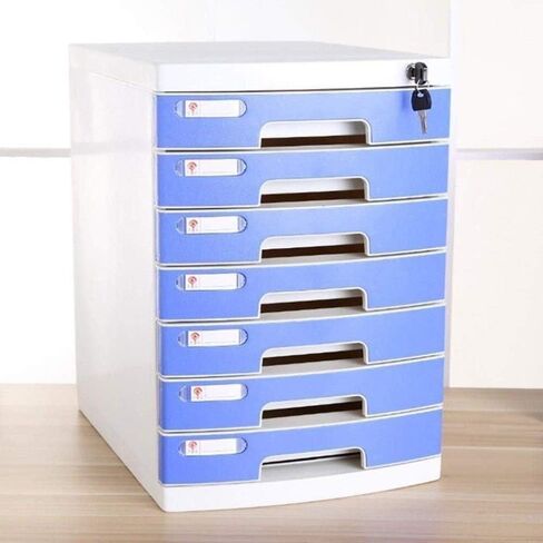 File Cabinets Flat Plasticfile Cabinets Desktop Storage Box Office Furniture Archive Cabinet Large Space Lock High Capacity(6layers) in Saudi Arabia