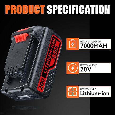 2-Pack 7.0Ah LB2X4020 Replacement for Black and Decker 20V Battery LBXR2020 LBX4020 LB2X4020-OPE Compatible with Black and Decker Battery Tools with LED Indicator in Kuwait