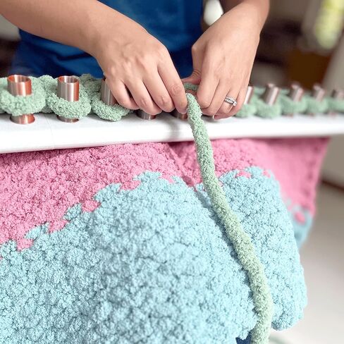 Raya™ Loom - 56 inch - Two-Sided Pattern in 1 Loom Set - Fully Modular and Upgradable Chunky Yarn Weaving - Custom Size - Lightweight - no Tools Needed - Easy to use to Make Different Size Blanket in Saudi Arabia