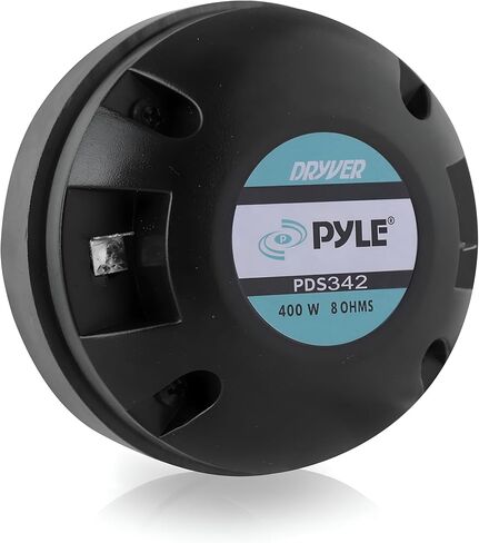 Pyle 1.35 Inch Tweeter Horn Driver-400 Watt High Power Car Audio Speaker System w/Flat Aluminum Voice Coil,Titanium Diaphragm, 1kHz-20 kHz Frequency,104 dB, 8Ohm, Heavy Duty 20 oz Magnet PDS342, Black in Saudi Arabia