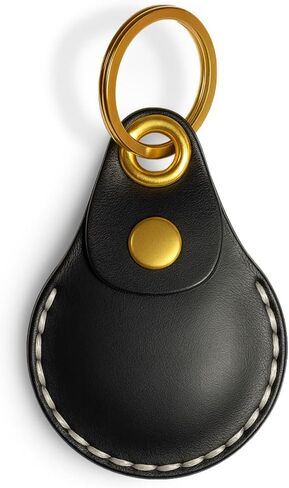 VogDuo Horween Leather Keychain Holder for AirTag - Handmade Full Cover Protective hidden Case, Secure Anti-Lost with Metal Keyring and Braided Lanyard for Keys, Bags & Luggage (Havana Brown) in Saudi Arabia