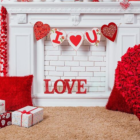 Wood Love Signs Valentine's Day Table Decorations Freestanding Block Love Cutout Letters with Rhinestone Decor for Valentine's Day Anniversary Wedding Party Favor Decor（Sweet Style） in Kuwait