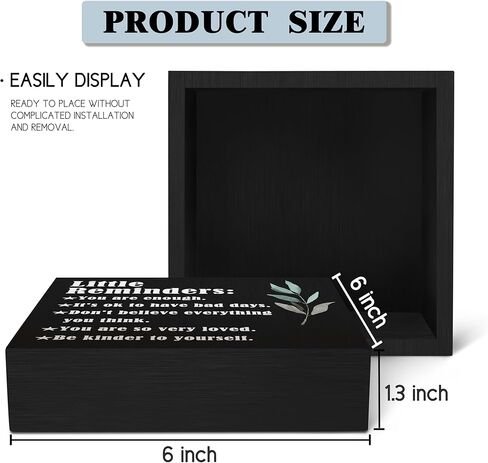 SRADMO Inspirational Little Reminders Wood Box Sign Desk Decor, Inspirational Desk Decor, Inspirational Saying College Gifts Box Sign Decoration For Office Home Dorm Desk Shelf Table Decor in Kuwait