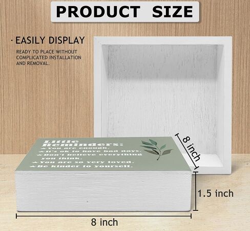 SRADMO Little Reminders You are Enough Wood Box Sign Desk Decor，Inspirational Saying Wooden Block Box Sign Decoration For Home Office Shelf Table Decor in Kuwait