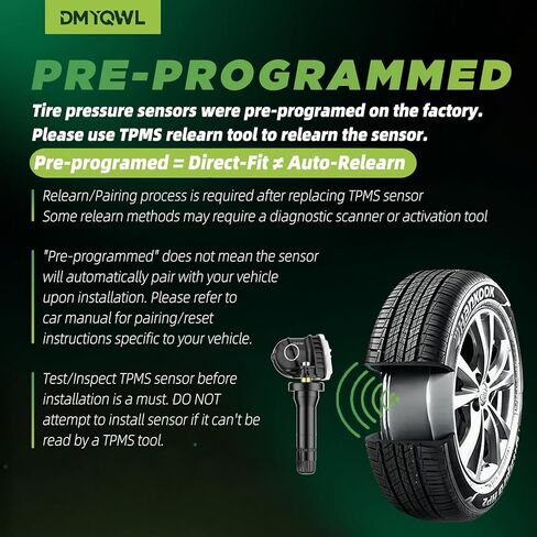 مستشعرات TPMS مبرمجة مسبقًا 315 ميجا هرتز متوافقة مع Ford F150 (2015-2024)، Edge (2015-2023)، Explorer (2016-2019)، Escape (2020-2024) مستشعر مراقبة ضغط الإطارات # F2GT1A180AB،F2GZ1A189A(4PCS) in Kuwait