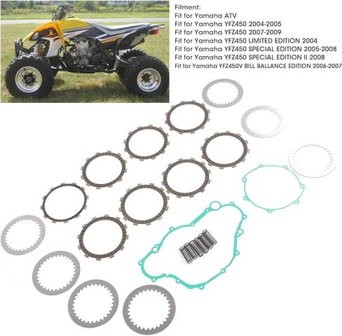 Clutch Kit, Friction Plates Springs Gaskets Assembly Compatible with Yamaha YFZ450 2004-2009, ATV Clutch Repair Replacement Set in Saudi Arabia