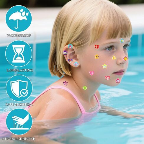 FEMBW 460PCS Sticker Earrings for Girls - 3D Gem Stick on Earrings 2-4-6-8, Self-Adhesive Glitter Crystal Stickers for Kids, Toddlers, DIY Crafts & Dress Up (Multiple Shapes & Colors) in Saudi Arabia