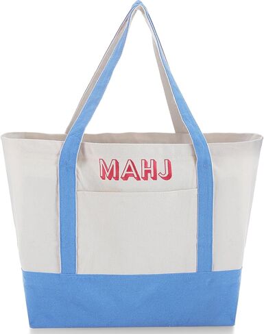 Extra Large American Mahjong Empty Bag 25.2 x 14.17 x 9.06 Inches Mahjong Tote Bag for Game Players Lover Gifts(White) in Saudi Arabia