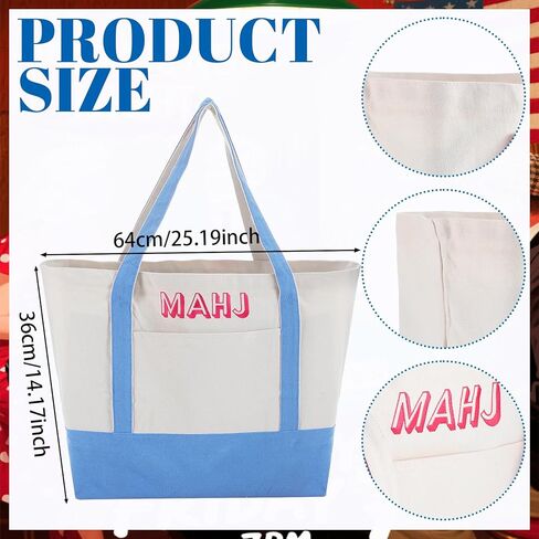 Extra Large American Mahjong Empty Bag 25.2 x 14.17 x 9.06 Inches Mahjong Tote Bag for Game Players Lover Gifts(White) in Saudi Arabia