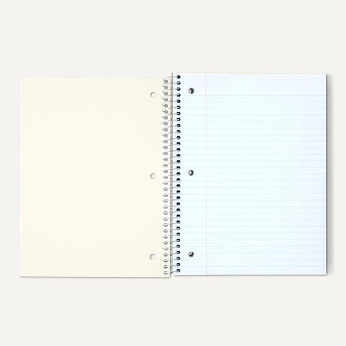 Amazon Basics Wide Ruled Spiral Notebook for College, 3-Subject with Pocket Divider, 150 Sheets, 10.5 x 8 inches, Assorted Primary Colors, 3 Pack in Saudi Arabia