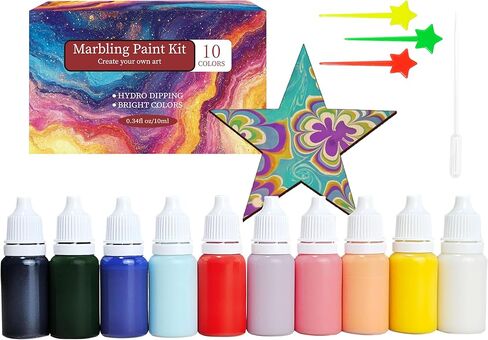 27PCS Water Marbling Painting Kit, Christmas Water Paint for Craft, Turkish Marble Pattern Craft Set,Cream Watercolor Art Kit, Perfect for Christmas, Halloween, Thanksgiving & New Year Gifts in Saudi Arabia