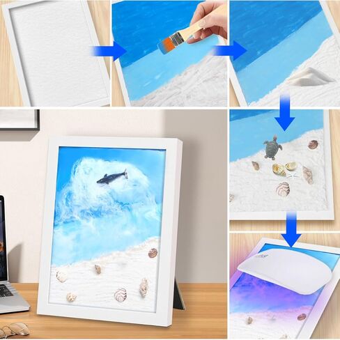 SanerDirect DIY Crafting Beach Ocean with Resin Art Kit, Themed Gifts for Adult, Girls, Couples, Ideal Resin Painting Gift Choice for Mother's Day, Halloween, Christmas, a Variety of Holidays in Kuwait