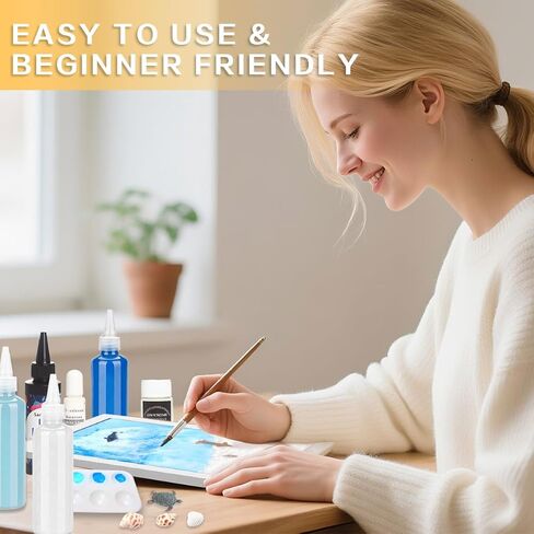 SanerDirect DIY Crafting Beach Ocean with Resin Art Kit, Themed Gifts for Adult, Girls, Couples, Ideal Resin Painting Gift Choice for Mother's Day, Halloween, Christmas, a Variety of Holidays in Kuwait