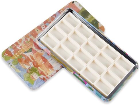 Watercolor Tin Palette Paint Case with 20Pcs Full Pans, Magnetic Stripe, Metal Art Paint Mixing Tray, Portable Empty Paint Box for DIY Watercolor Oils or Acrylics in Saudi Arabia