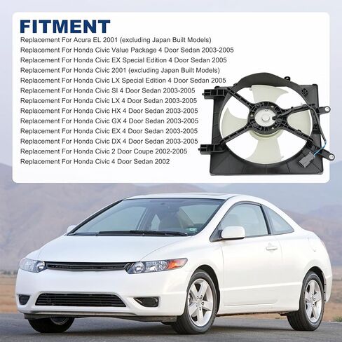 التيار المتناوب A/C مكثف المبرد مروحة التبريد الجمعية استبدال لهوندا سيفيك 2001-2005 HO3113114 620-220 610380 سائق الجانب الأيسر in Saudi Arabia