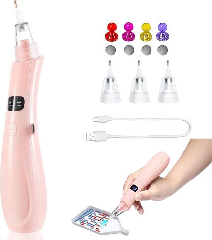 Cordless Electric Diamond Painting Pen Vacuum Diamond Art Pens No Wax Needed Diamond Painting Accessories Pen for DIY Art Beginners (White) in Saudi Arabia