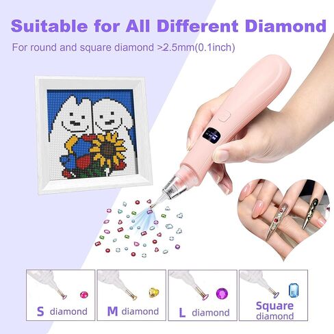 Cordless Electric Diamond Painting Pen Vacuum Diamond Art Pens No Wax Needed Diamond Painting Accessories Pen for DIY Art Beginners (White) in Saudi Arabia