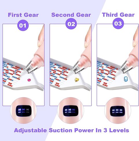 Cordless Electric Diamond Painting Pen Vacuum Diamond Art Pens No Wax Needed Diamond Painting Accessories Pen for DIY Art Beginners (White) in Saudi Arabia