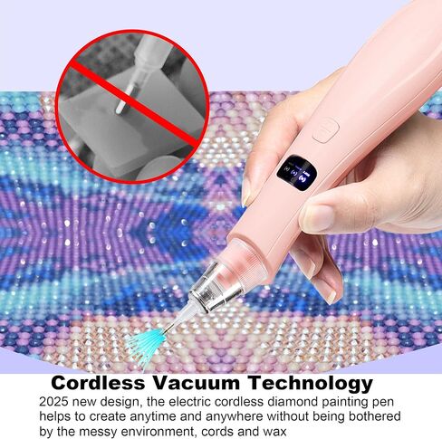 Cordless Electric Diamond Painting Pen Vacuum Diamond Art Pens No Wax Needed Diamond Painting Accessories Pen for DIY Art Beginners (White) in Saudi Arabia