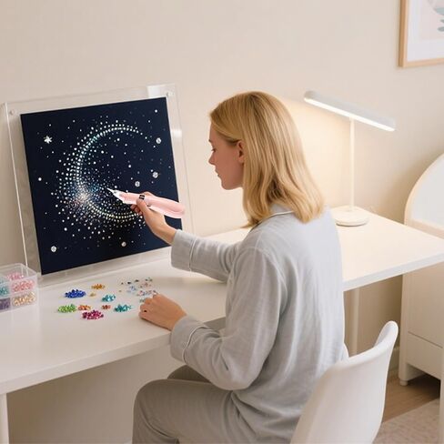 Cordless Electric Diamond Painting Pen Vacuum Diamond Art Pens No Wax Needed Diamond Painting Accessories Pen for DIY Art Beginners (White) in Saudi Arabia