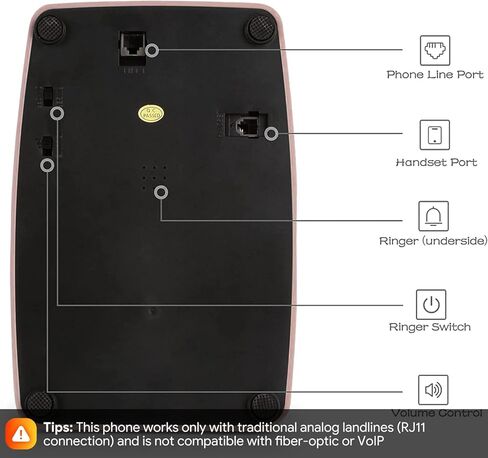 Sangyn Retro Landline Telephone Classic Vintage Corded Phone Old Fashioned Dial Button Desk Phone with Redial Function for Home Office in Kuwait