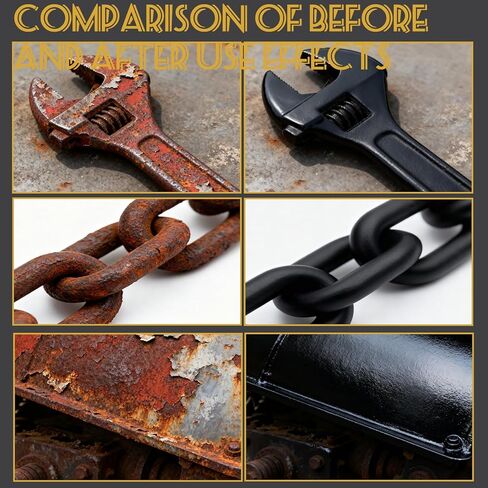 محول الصدأ المحسن 4 في 1 وطلاء معدني تمهيدي، 0.26 جالون/34.64 أونصة طلاء أسود مانع للصدأ للمعادن، مقاوم للحرارة والأشعة فوق البنفسجية للسيارات، طلاء مصلح الصدأ ذو أساس مائي in Kuwait