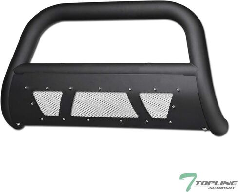 7422446360358 Compatible with 2004-2015 Titan/Armada Matte Black Studded Mesh Style Bull Bar Guard with Skid Plate in Saudi Arabia