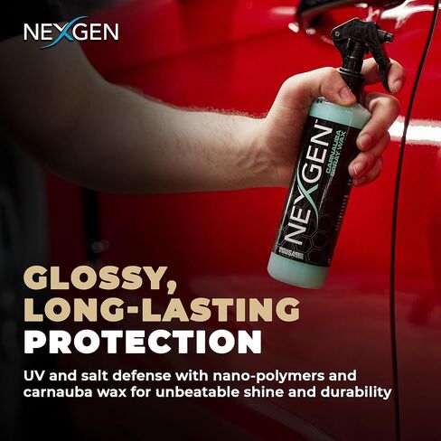 شمع السيارة بخاخ كارنوبا من Nexgen (8 أونصة) - بوليمرات نانو وكرنوبا البرازيلية للدفاع عن الأشعة فوق البنفسجية ولمعان المظهر الرطب - تفاصيل فورية للسيارة - لوازم تنظيف السيارات - رش الشمع للسيارات والشاحنات والمزيد in Saudi Arabia
