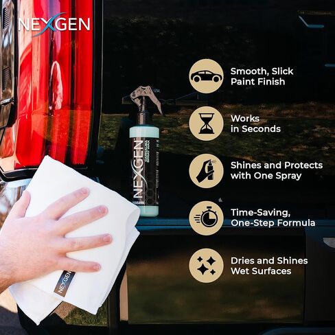 شمع السيارة بخاخ كارنوبا من Nexgen (8 أونصة) - بوليمرات نانو وكرنوبا البرازيلية للدفاع عن الأشعة فوق البنفسجية ولمعان المظهر الرطب - تفاصيل فورية للسيارة - لوازم تنظيف السيارات - رش الشمع للسيارات والشاحنات والمزيد in Saudi Arabia