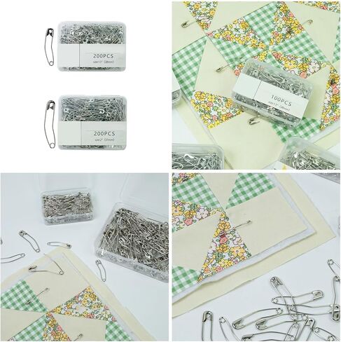 200 قطعة اللحف والتغطية دبوس منحني دبوس مقاومة للصدأ للصدأ لمشروع خياطة الملابس 38 مللي متر أو 51 مللي متر قوة عالية in Kuwait