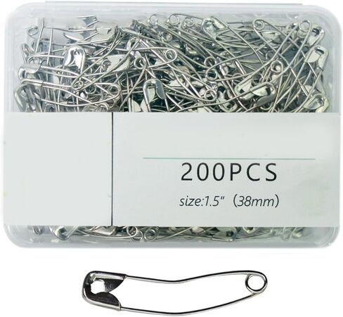 200 قطعة اللحف والتغطية دبوس منحني دبوس مقاومة للصدأ للصدأ لمشروع خياطة الملابس 38 مللي متر أو 51 مللي متر قوة عالية in Kuwait