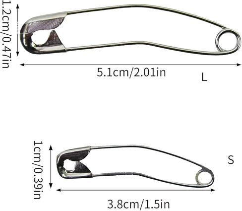 200 قطعة اللحف والتغطية دبوس منحني دبوس مقاومة للصدأ للصدأ لمشروع خياطة الملابس 38 مللي متر أو 51 مللي متر قوة عالية in Kuwait