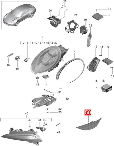 Front Side Fender White LED Side Marker Light for Porsche 911 (991) 2012 to 2018 (Right) in Saudi Arabia