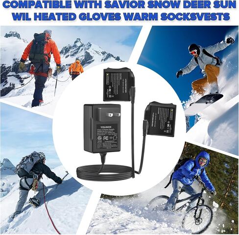 شاحن ثنائي القناة 8.4 فولت لبطارية ليثيوم بوليمر 7.4 فولت متوافقة مع قفازات Savior Snow Deer Sun، وجوارب ساخنة، وشاحن بطارية سترة ساخنة مع مؤشرين LED مستقلين in Kuwait