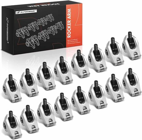 A-Premium 16Pcs Aluminum Engine Roller Rocker Arms with Needle Bearings Compatible with GM LS1/LS2/LS6, 1.7 Ratio, 3/8" Studs in Saudi Arabia