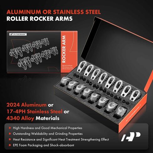 A-Premium 16Pcs Aluminum Engine Roller Rocker Arms with Needle Bearings Compatible with GM LS1/LS2/LS6, 1.7 Ratio, 3/8" Studs in Saudi Arabia