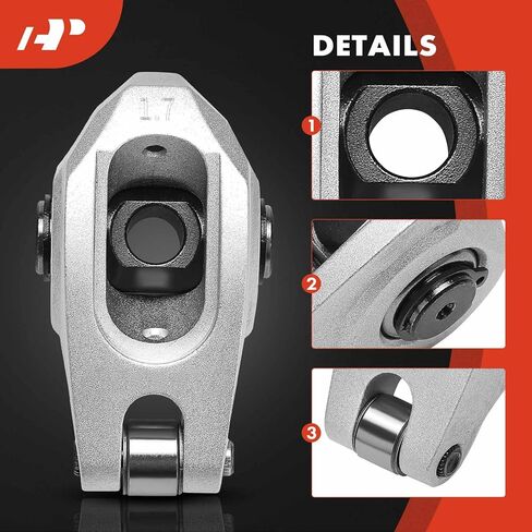 A-Premium 16Pcs Aluminum Engine Roller Rocker Arms with Needle Bearings Compatible with GM LS1/LS2/LS6, 1.7 Ratio, 3/8" Studs in Saudi Arabia