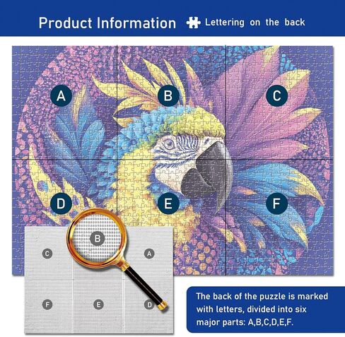 1000 Piece Jigsaw Puzzle for Adults - Colorful Macaw Parrot Art, Tropical Bird Puzzle with Vibrant Blue Yellow Purple Feathers in Saudi Arabia