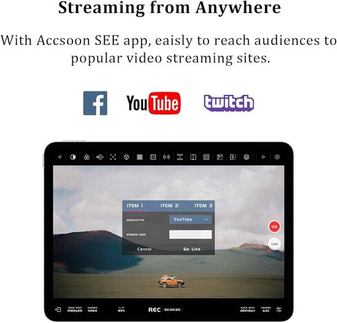 Accsoon SeeMo 4K HDMI Adapter, 4K 30FPS /1080p 60FPS Video Transmission System for iOS12 or Later, Support Video & Real-Time Monitoring/Live Streaming/Recording/Sharing, SD Card Reader in Kuwait