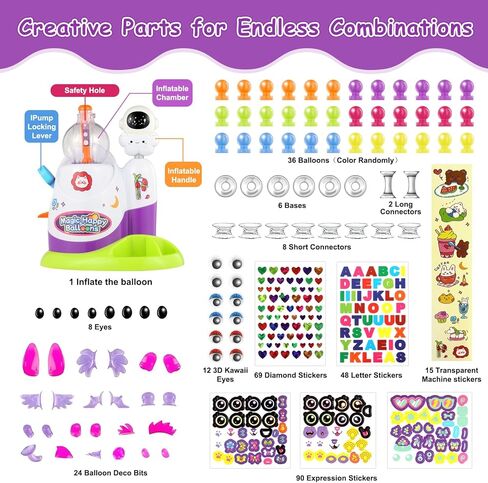مجموعة Zyllver 320 قطعة من البالونات السحرية DIY، مجموعة أدوات صنع البالونات اللزجة للأطفال، مجموعة بالونات الحيوانات DIY للأنشطة الإبداعية، هدايا عيد ميلاد للفتيات والأولاد من عمر 3 سنوات فما فوق in Kuwait