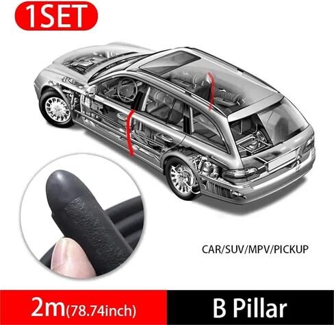 Car Door Rubber Seal Strip Filler Car Door Weatherstrip for B Pillar Protection Sealant Strip Auto Soundproof Dustproof(1pc) in Saudi Arabia