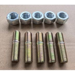 5pcs Double End Wheel Stud Screw in Bolt 1/2"-20 Dia 2" Long Fine Thread Bolts with Lug Nuts Replacement for Trailer Triton Dexter Hub in Saudi Arabia