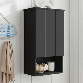 Black Wall Cabinet 24x30 Inch Wooden Over The Toilet Storage Cabinets with 2 Doors, Above Toilet Storage Medicine Cabinets for Bathroom Laundry Room Bedroom Kitchen in Kuwait