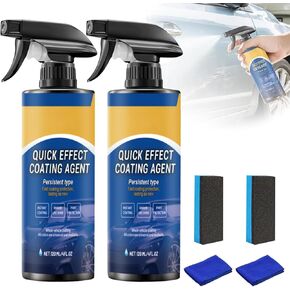 2Pcs Advanced Car Quick-Acting Coating Agent Spray,Quick Effect Coating Agent for Car,Cars Scratch Wax Polish Spray Waterless Wash in Kuwait